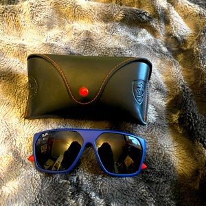 Red and blue Ray Bans Scudaria Ferrari Collection